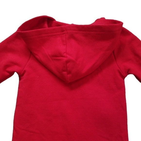 New Lullaby Lane "Too Elfing Cute" Red Hooded Fleece Playsuit Sz. 0-3M - Picture 7 of 10